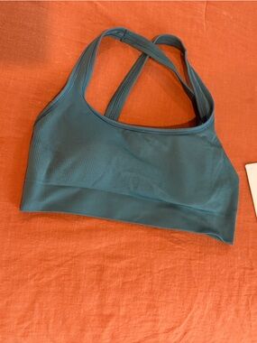 Athleta Teal Ribbed Aurora Bra